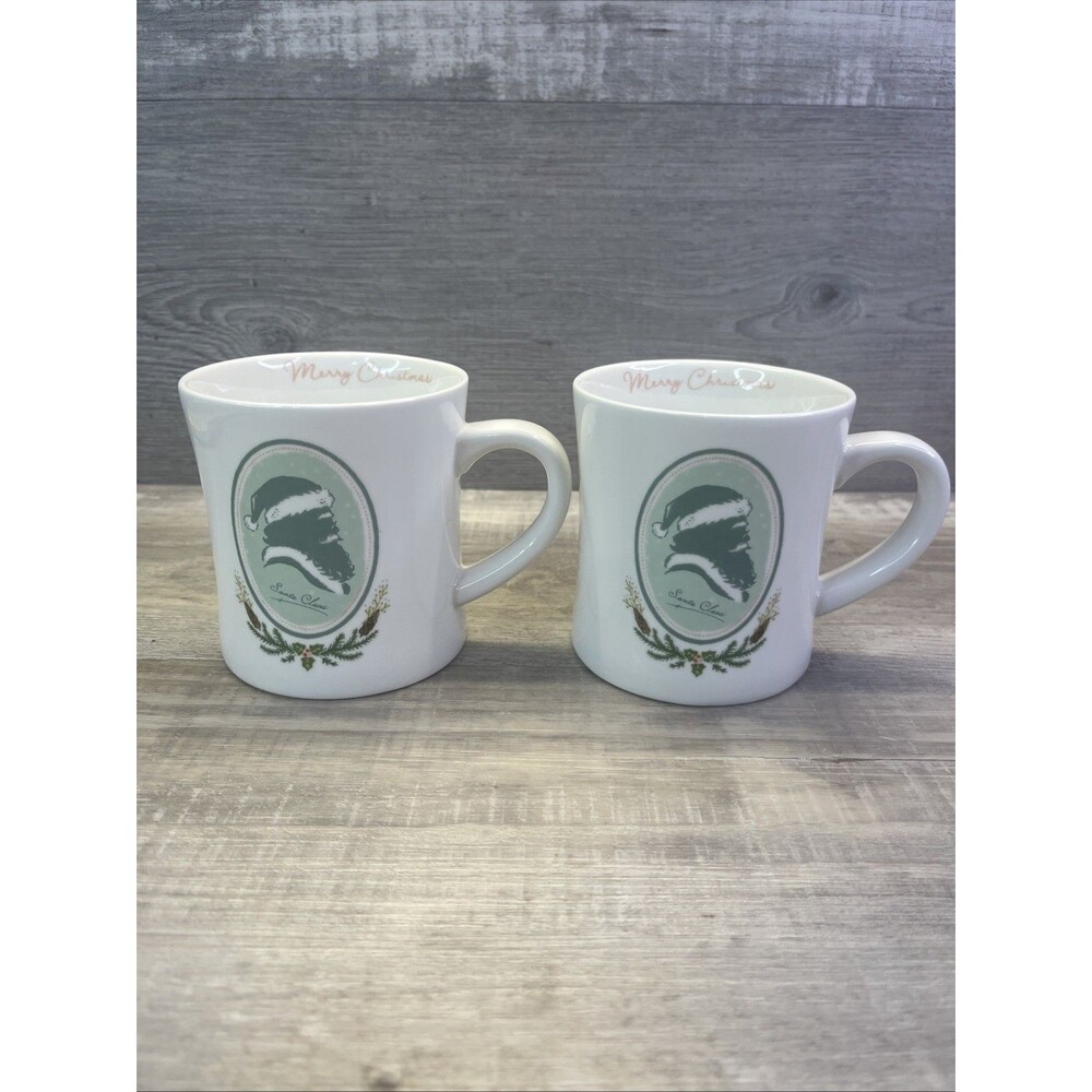 Chad Barrett Mugs Santa Claus Merry Christmas Coffee Tea Holiday Mugs Lot 2
